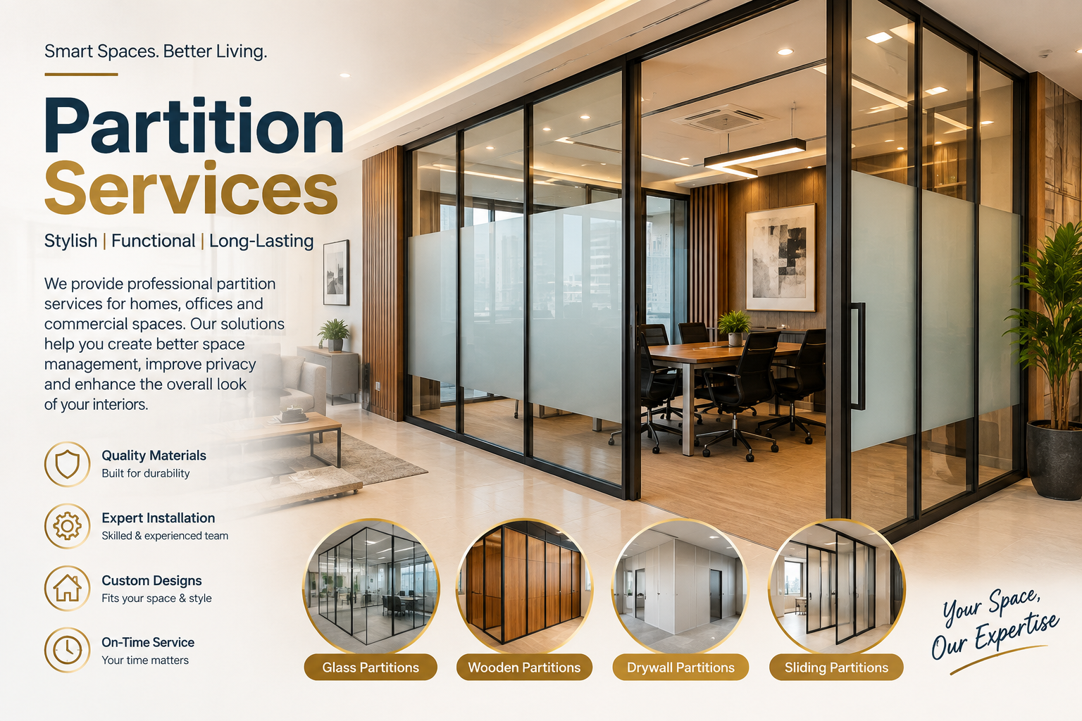 Partition Services Dubai: Modern Glass, Gypsum & Office Partitions for Homes and Offices